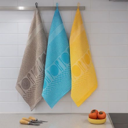 تصویر  دستمال دوتایی ژاکارد طرح بشقاب