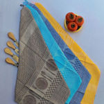 تصویر  دستمال دوتایی ژاکارد طرح بشقاب